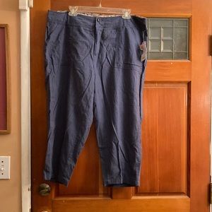 NWT Laura Scott Capri Blue Pants